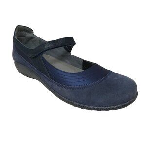 Naot Kirei Blue Suede Leather Maryjane Flats Shoes Womens 11
